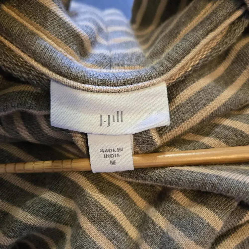 J Jill Women's Size M Seamed Mock Neck Long Sleeve Knit Top 100% Cotton - Picture 6 of 8